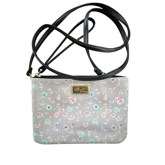 Betsy Johnson Lilac Floral Leather Mini Crossbody Bag Coquette Boho Summer - Picture 1 of 12